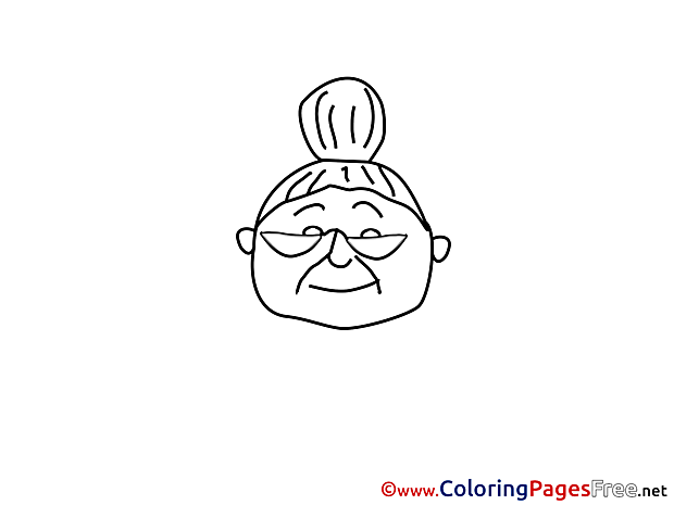 Grandma Children download Colouring Page