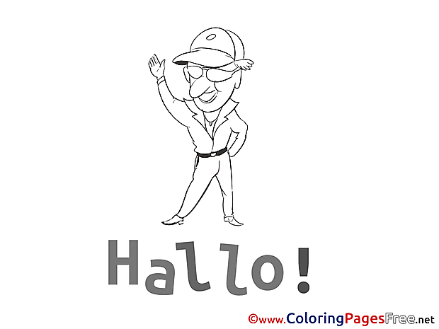 Hello Kids free Coloring Page