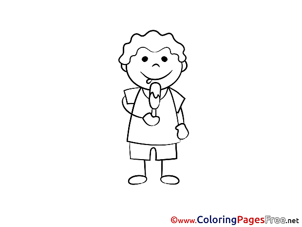 Ice-Cream for Kids printable Colouring Page