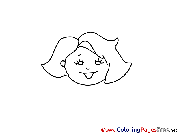 Illustration free Colouring Page download Woman