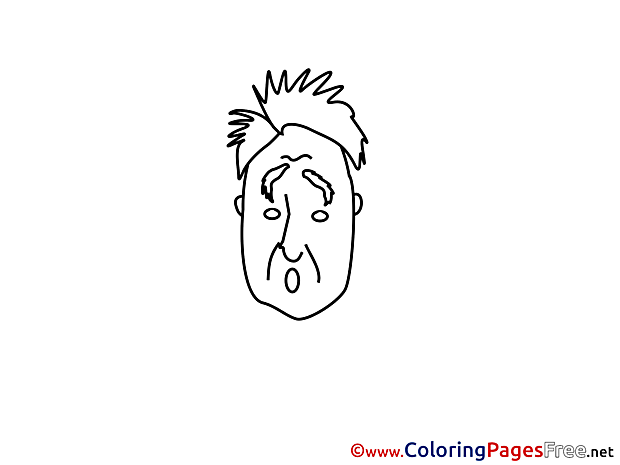 Iluustration surpised Man Kids download Coloring Pages