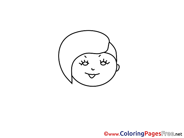 Image Girl Colouring Sheet download free