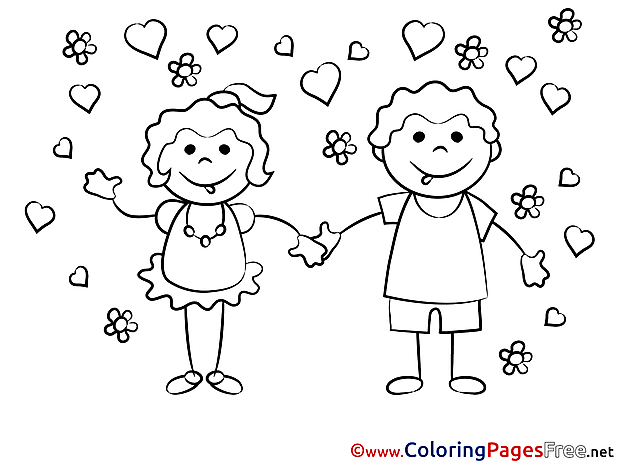 In Love download Colouring Sheet free Couple