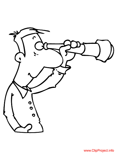 Man with spyglass image for colouring