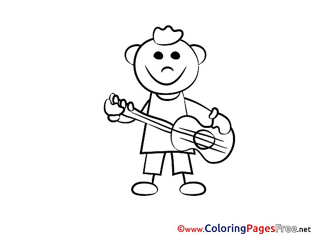 Musician Colouring Page printable free