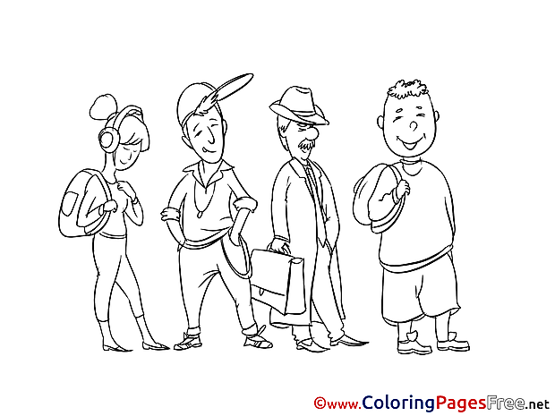 Queue Colouring Sheet download free