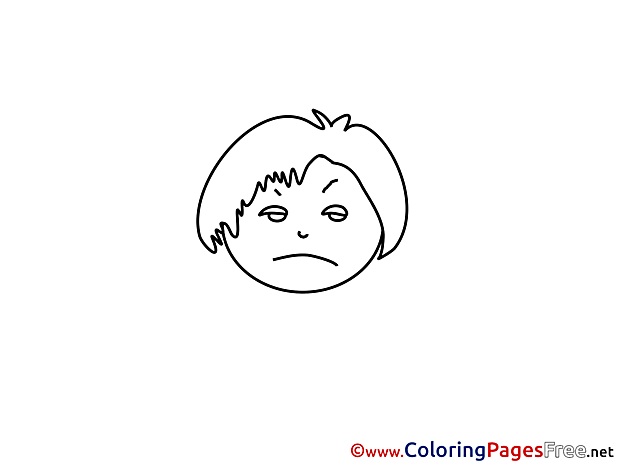 Sad Face for Children free Coloring Pages