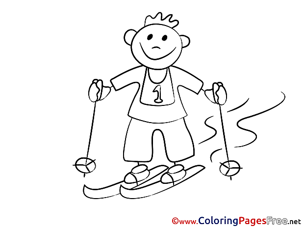 Ski Kids download Coloring Pages