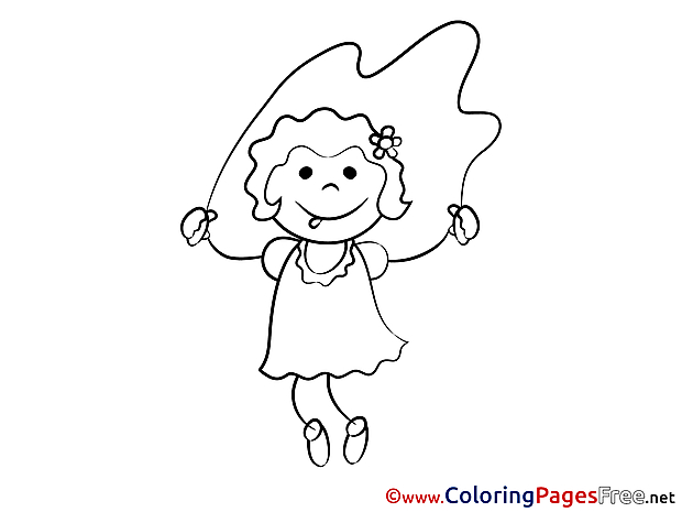 Skipping Rope free printable Coloring Sheets