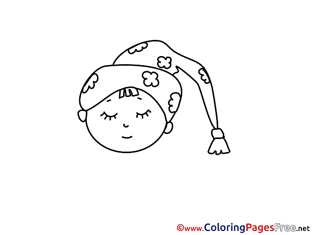 Sleeping Colouring Page printable free