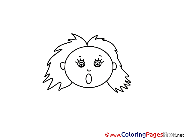 Surprised Woman Coloring Pages for free