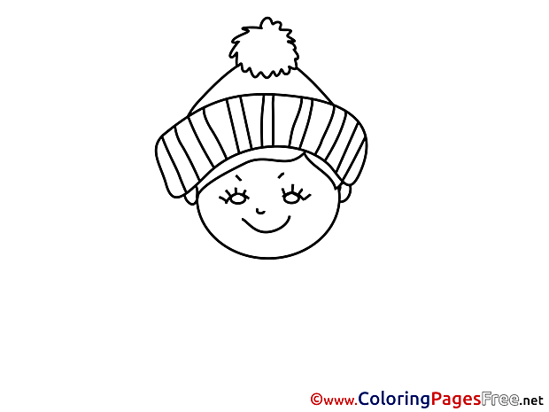 Winter printable Coloring Sheets download Woman