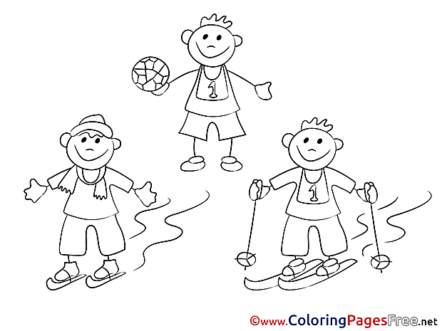 Winter Sport download printable Coloring Pages