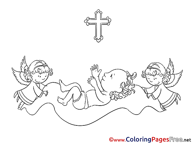 Angel Coloring Pages Christening