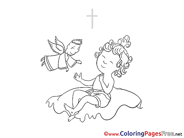 Baby Christening Coloring Pages free