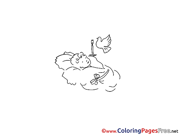 Baby Colouring Sheet download Christening