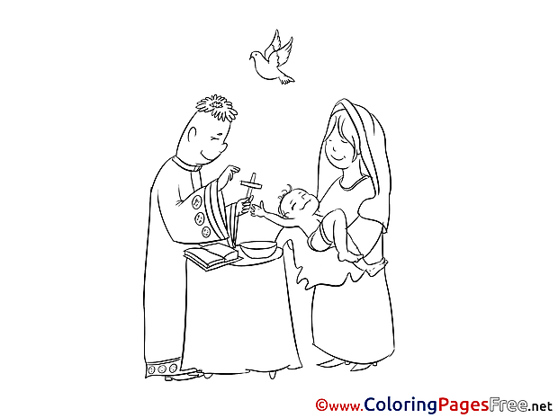 Christening free Coloring Pages Priest
