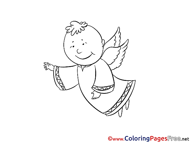 Coloring Pages Christening Angel