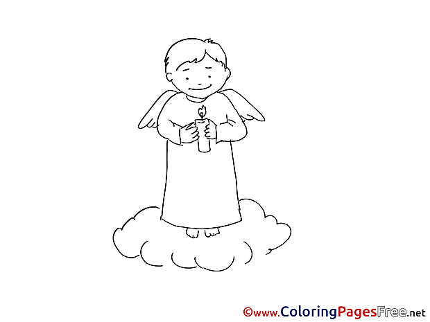 Coloring Sheets Christening free Angel