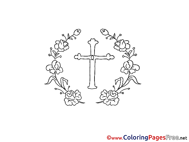 Cross Coloring Pages Christening