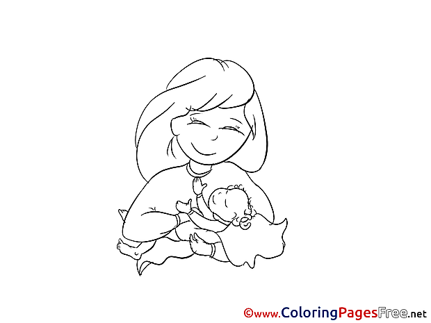 Mother Colouring Page Christening free