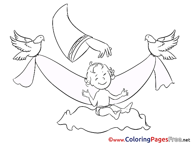Pigeons printable Coloring Pages Christening