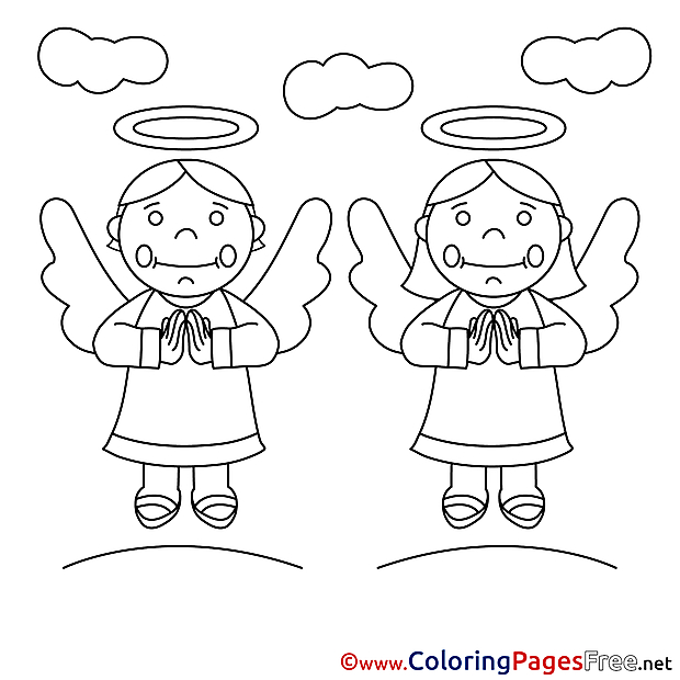Angels free Colouring Page Communion