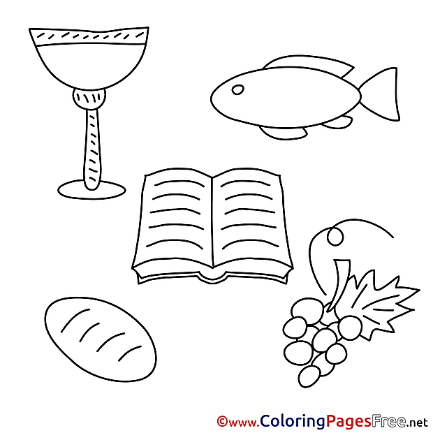 Feast printable Coloring Pages Communion
