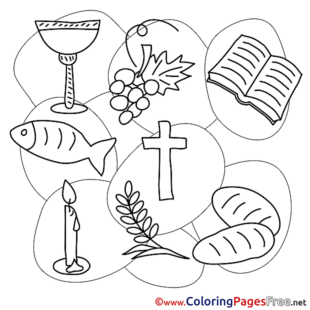 Objects free Communion Coloring Sheets