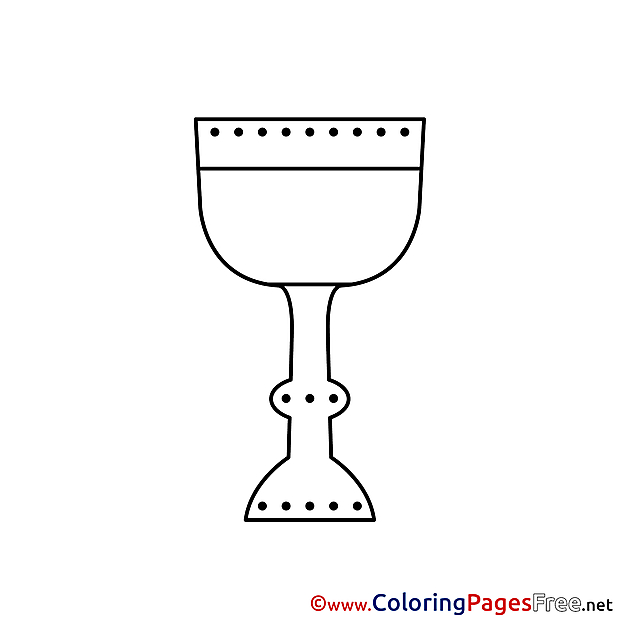 Wine free Colouring Page Communion