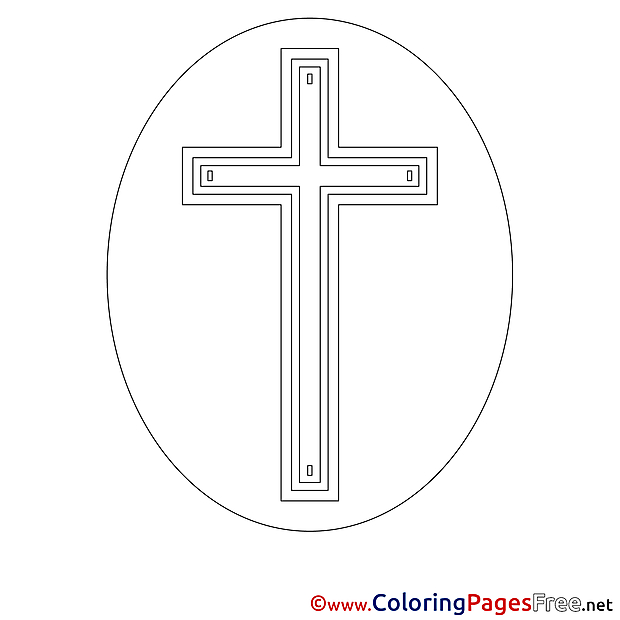 Cross Children Confirmation Colouring Page