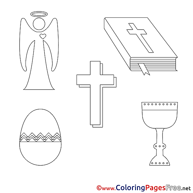 Decoration Children Confirmation Colouring Page