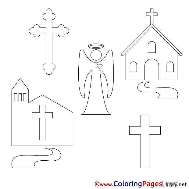 Illustration for Kids Confirmation Colouring Page