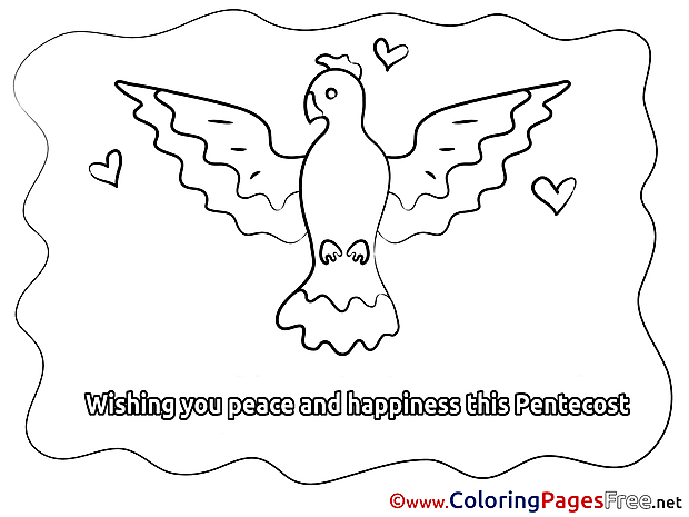 Hearts Pentecost free Coloring Pages Pigeon