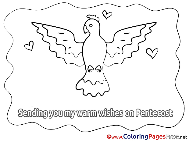 Hearts Pigeon download Pentecost Coloring Pages