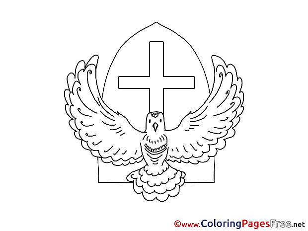 Image Cross free Colouring Page Pentecost