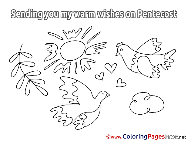 Nuage free Pentecost Pigeon Coloring Sheets