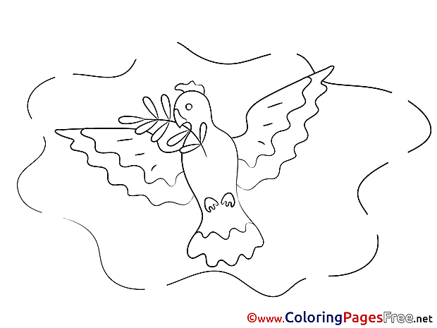 Pentecost Colouring Sheet free Olive