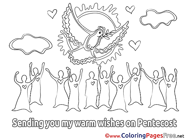 Pigeon Kids Pentecost Coloring Page