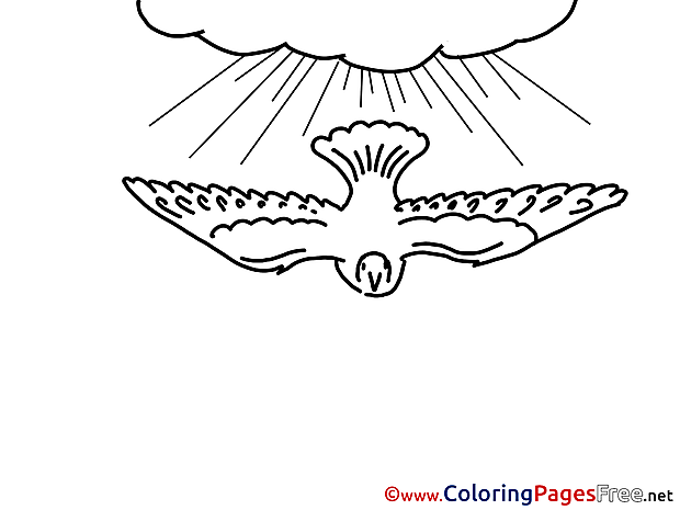 Printable Coloring Pages Sun Pigeon Pentecost