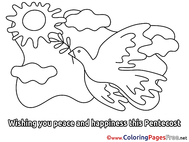 Sky Coloring Sheets Pigeon Pentecost free