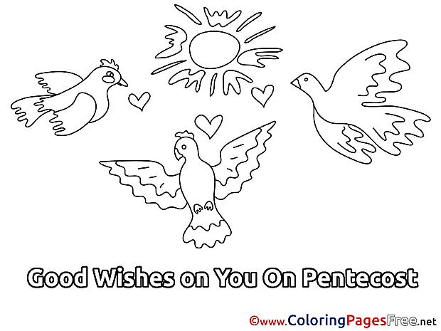 Sky Kids Pentecost Coloring Pages Pigeons