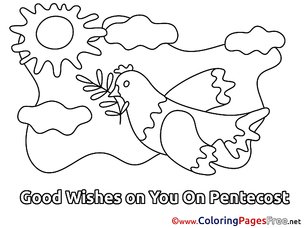 Sky Pigeon Pentecost Coloring Pages free