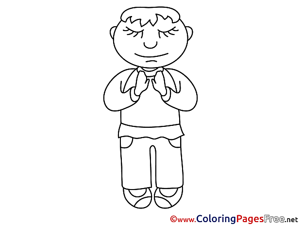 Man Prayer free Coloring Pages