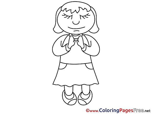 Woman printable Prayer Coloring Sheets