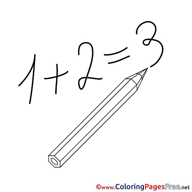 Addition Numbers Kids download Coloring Pages