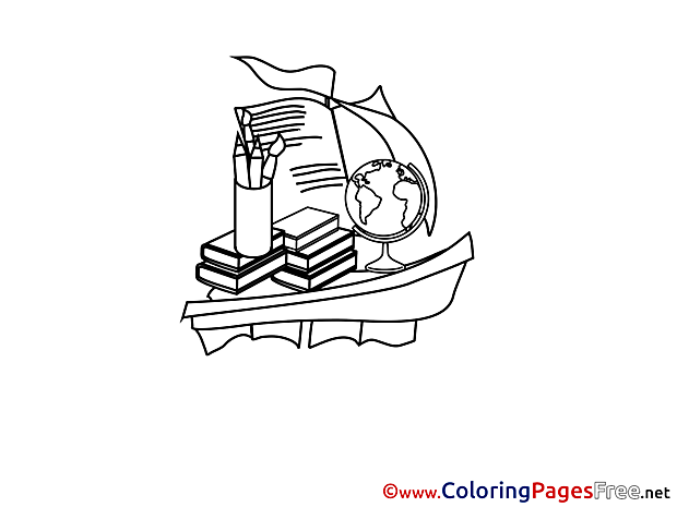 Boat Classbooks School printable Coloring Pages for free