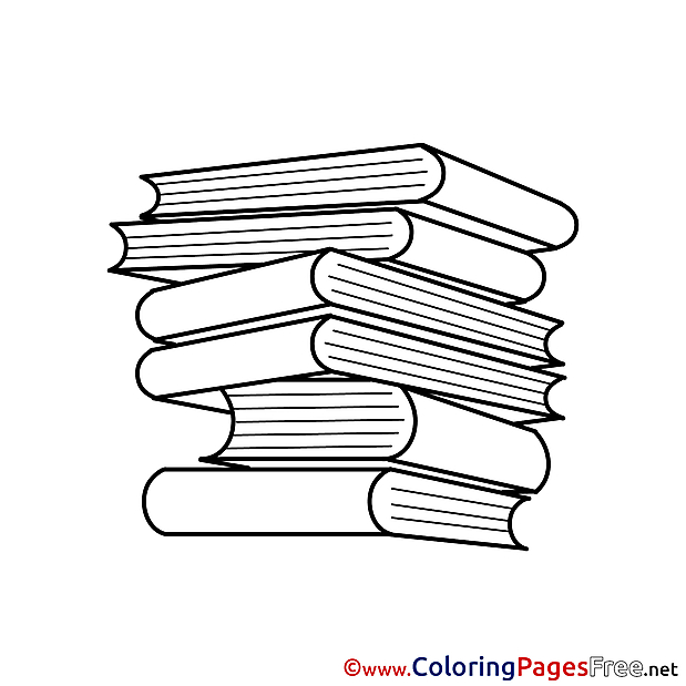 Books Coloring Pages School for free