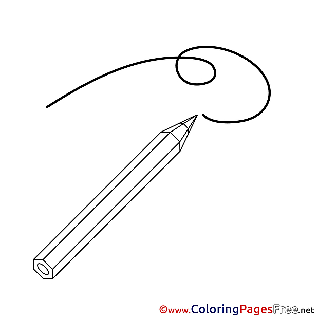 Drawing Kids Pencil free Coloring Page