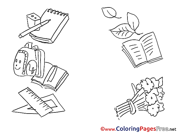 Education School Colouring Sheet download free